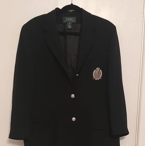 Black Ralph Lauren knee length prep coat size 16